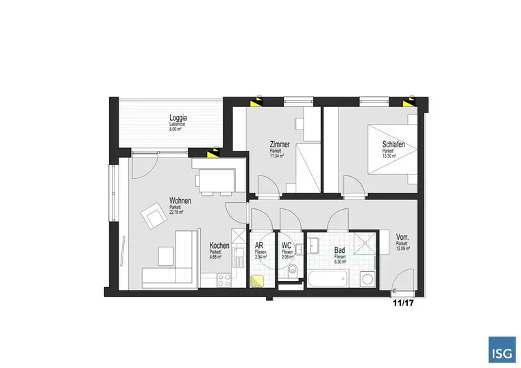 NEUBAU! 3-Zimmer-Mietkauf-Wohnung Top 11 in Geinberg (Eigenmittel erforderlich)