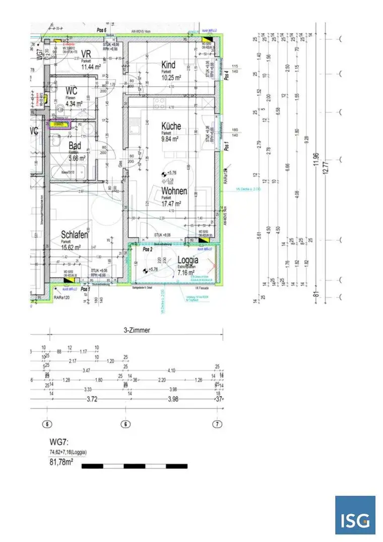 Objekt 2220: 3-Zimmerwohnung in Eberstalzell, Bachstraße 24, Top 7 (inkl. KFZ-Abstellplatz)