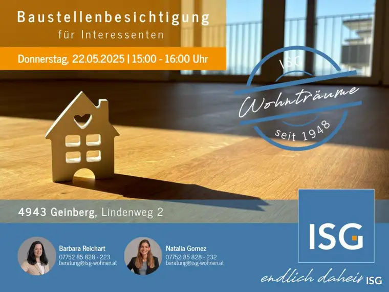 NEUBAU! 2-Zimmer-Mietkauf-Wohnung Top 3 in Geinberg (Eigenmittel erforderlich)