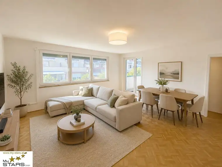 Lichtdurchflutete, kernsanierte Wohnung mit Süd-Loggia und neuer Einbauküche