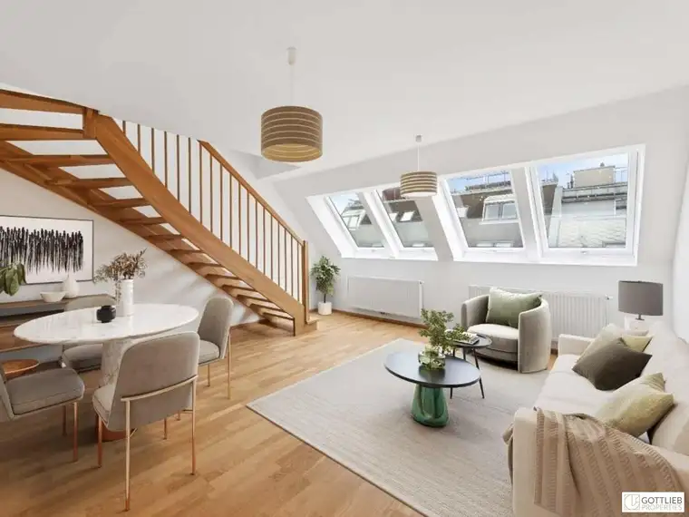 Bestlage Servitenviertel! Sonnendurchflutete 2-Zimmer-Dachgeschoss-Wohnung in Ruhelage