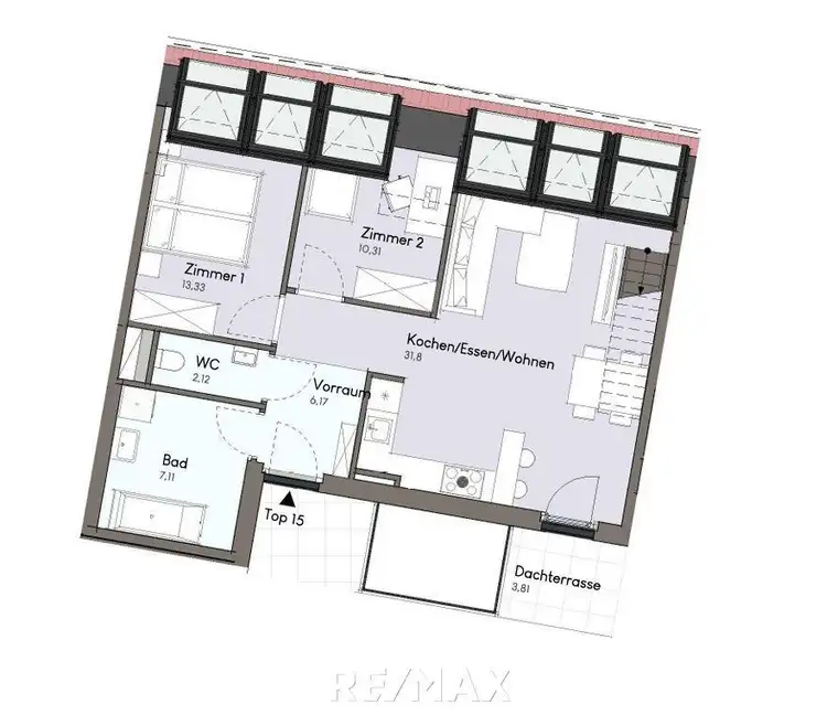 Neubau Erstbezug | 3-Zimmer-Wohnung mit Dachterrasse | inkl. 2 Garagenplätze
