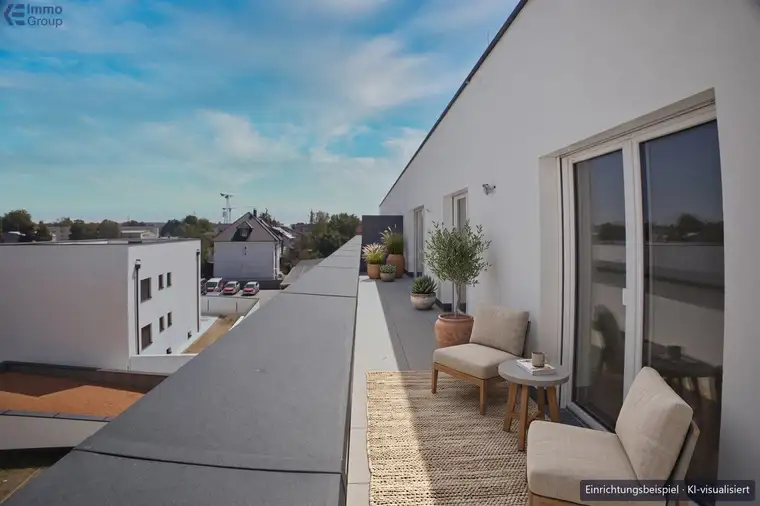 Neubau-Erstbezug Traun: 3 Zimmer, 84 m², 22 m² Terrasse, Top 12