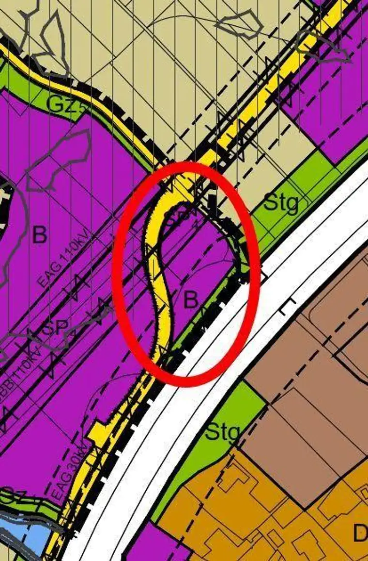 Betriebsbaugebiet in Wels-Oberthan, unmittelbar an der Autobahn