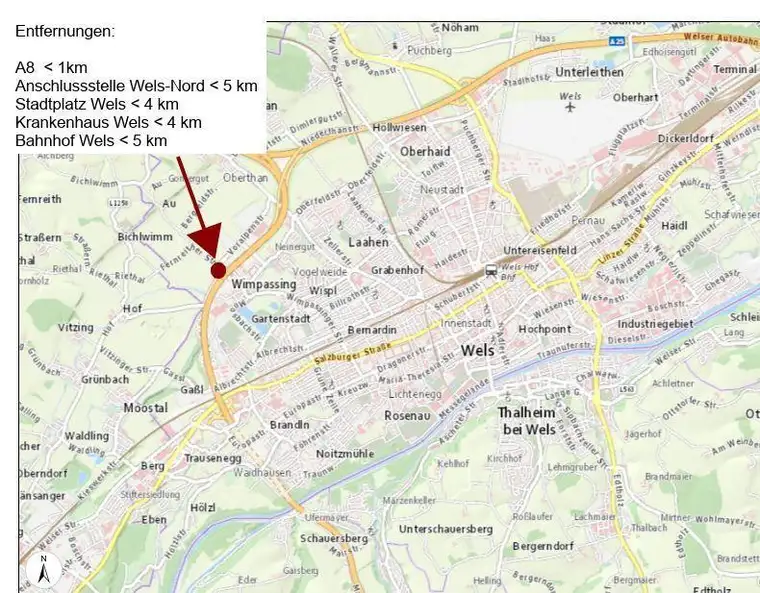 Betriebsbaugebiet in Wels-Oberthan, unmittelbar an der Autobahn - gewidmet !