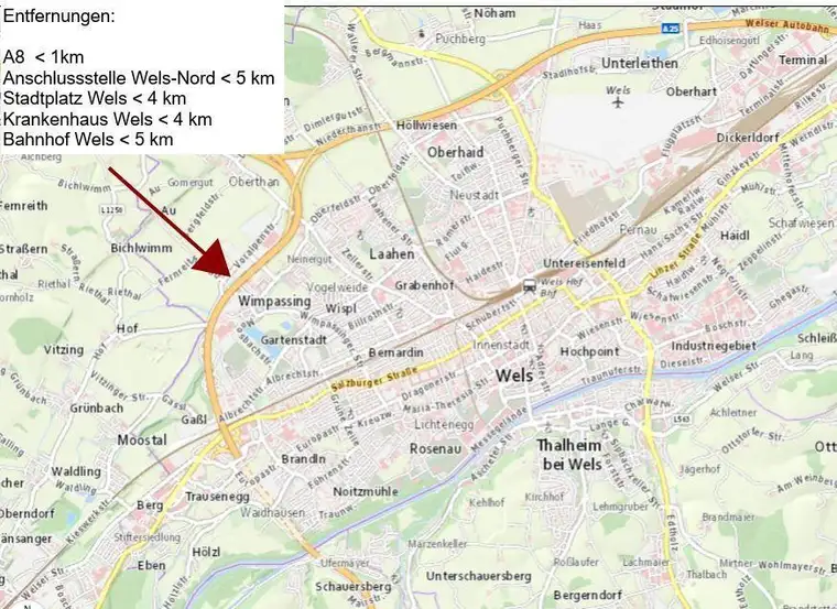 Betriebsbaugebiet in OÖ. Bestlage - Abfahrt Wels-Wirtschaftspark / Voralpenstraße