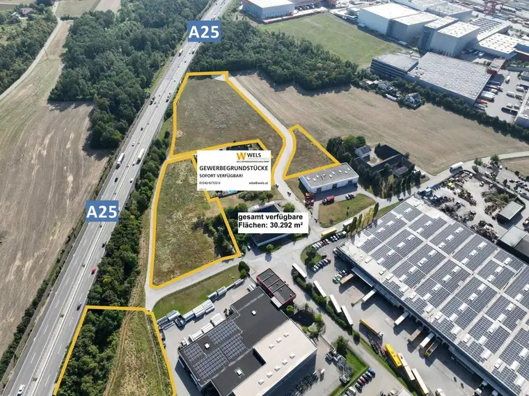 Gewerbegrundstücke im Nahbereich des ÖBB-Frachten-Terminals in WELS-OST- ab sofort verfügbar!