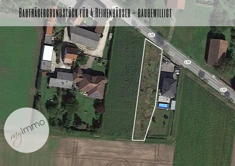 Bauträgergrundstück für 4 Reihenhäuser - baubewilligt