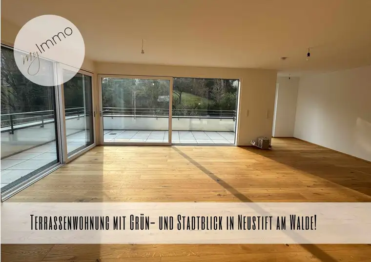Terrassenwohnung mit Grün- und Stadtblick in Neustift am Walde!