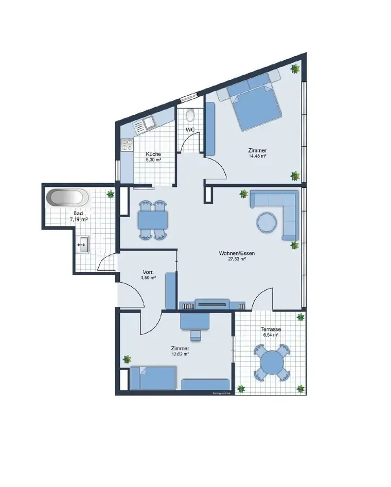 3 Zimmer Familienwohnung mit Westloggia