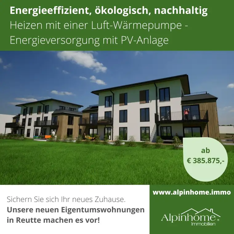 Neubau in Holzbauweise! Energieeffiziente 3-Zimmerwohnung mit Garten!
