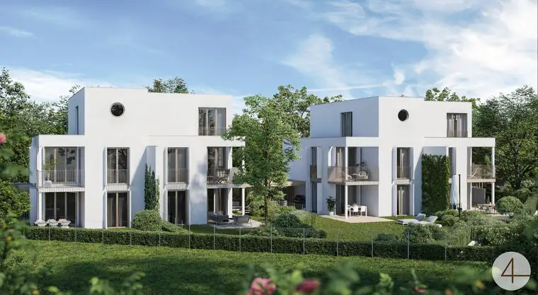 782 m² Grundstück | Doppelhaus | ca. 385 m² Wohnnutzfläche möglich | Eigengärten bis ca. 357,9 m² gesamt | Baubewilligt