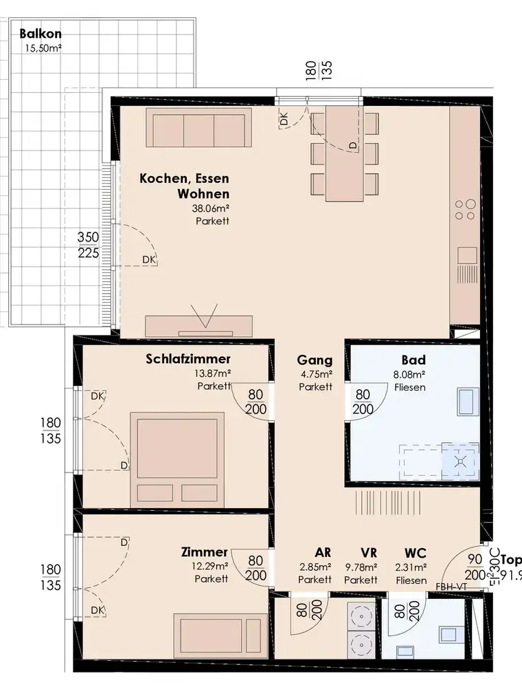 T0P07 3 ZIMMERWOHNUNG, SCHWARZER-ADLER PFAFFENHOFEN