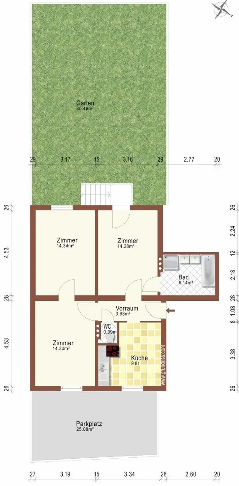 Sonnige und leistbare Gartenwohnung - provisionsfrei auf www.riedersbach.com