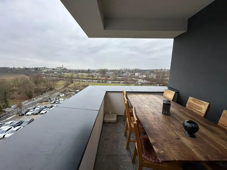 Wohnen über den Dächern von Schärding - hochwertige 3-Zimmer-Wohnung mit Dachterrasse und möblierter Küche