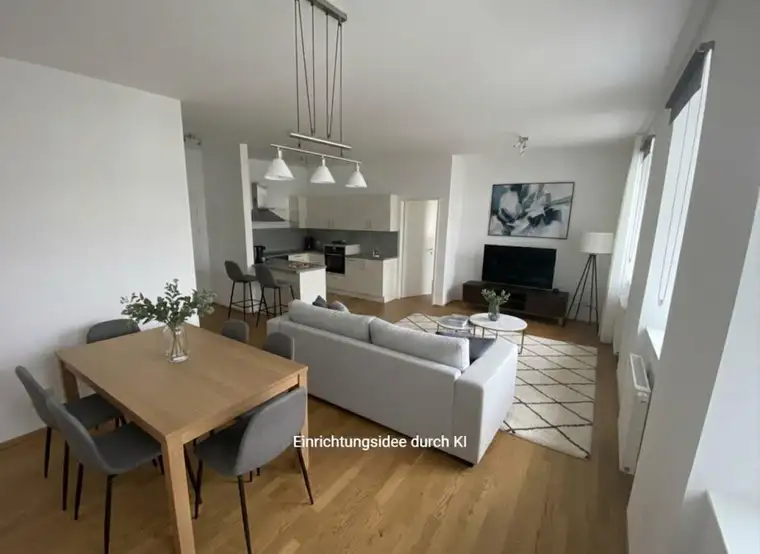 Geräumige, zentral gelegene, helle 2-Zimmer-Wohnung mit möblierter Küche in Ried