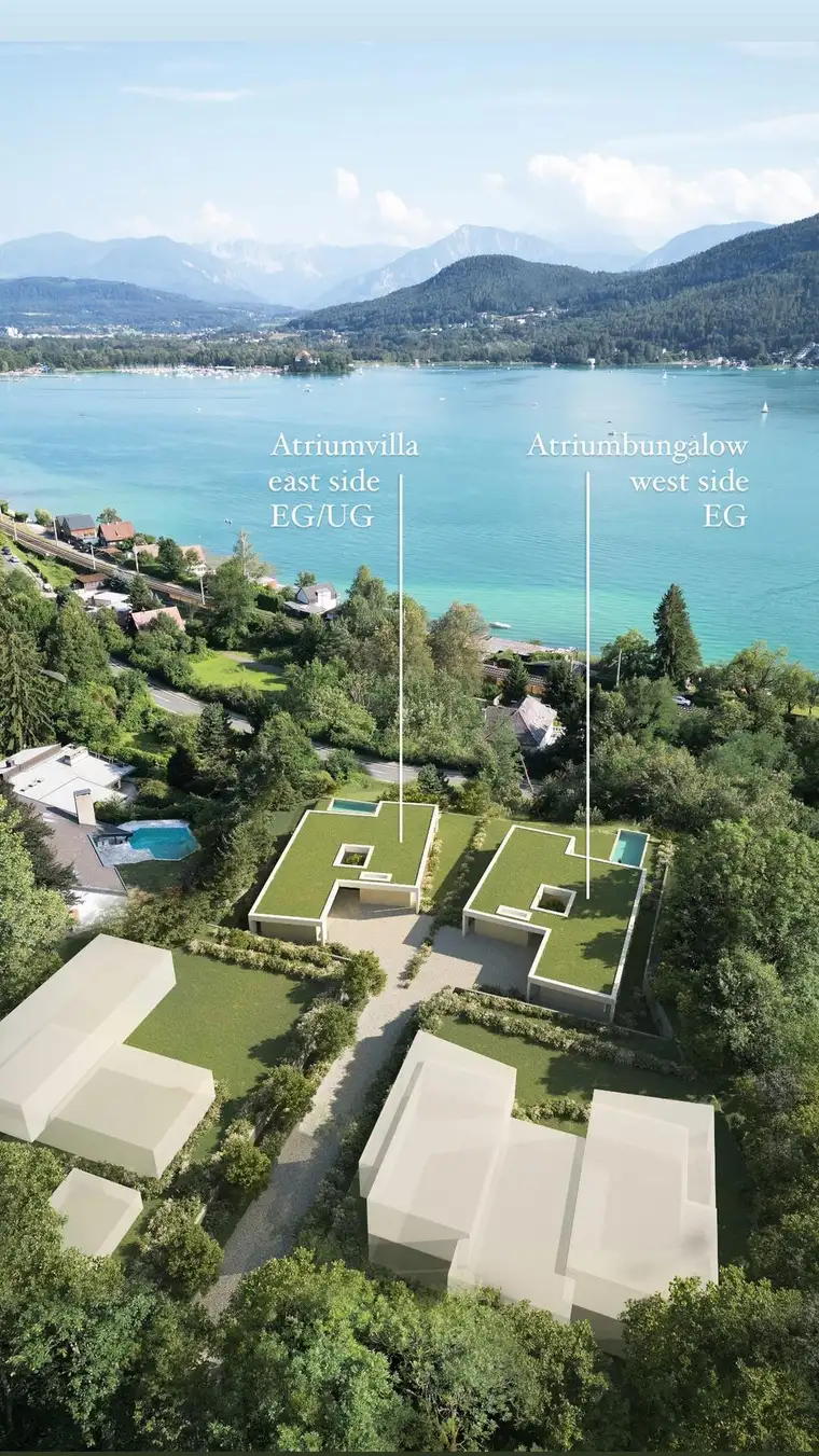 Projekt Lake Residence 9201: High-End Atrium-Villa in erhöhter Lage - fantastischer See- &amp; Bergblick