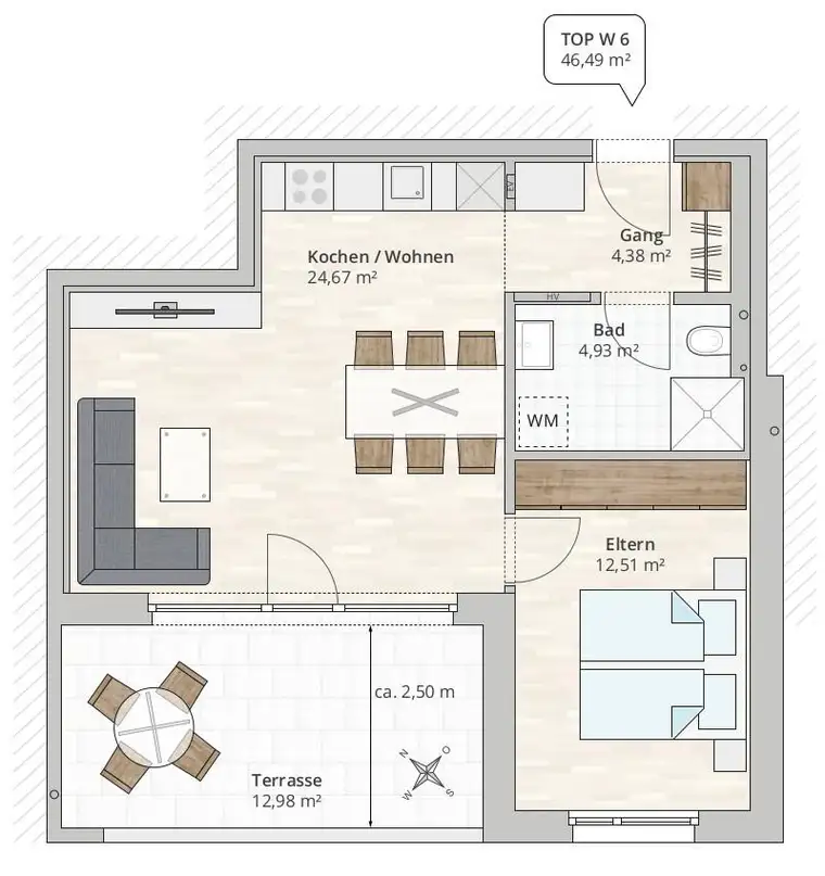 2-Zimmer-Terrassenwohnung (TOP 6) in Nenzing, Christian-Hummel-Weg