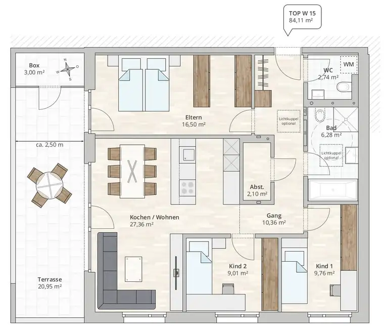 4-Zimmer-Dachgeschosswohnung (TOP 15) in Rankweil-Brederis, Korngasse 5