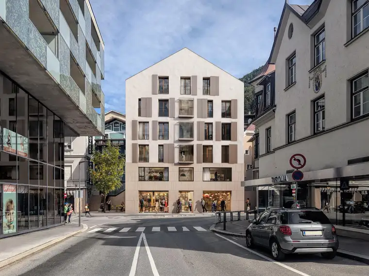 Zentrum Landeck | 2 Zimmer-Wohnung | 52,72 m² | franz. Balkone mit Schiebeläden | 4. OG | Jöchlerhaus (TOP 16)