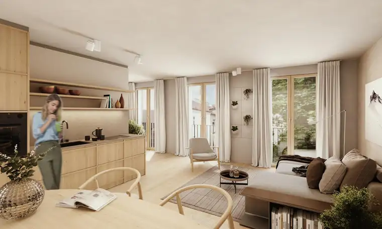 Zentrum Landeck | 2-Zimmer-Wohnung | 46,18 m² | französische Balkone und Fensternische | Jöchlerhaus (TOP 11)