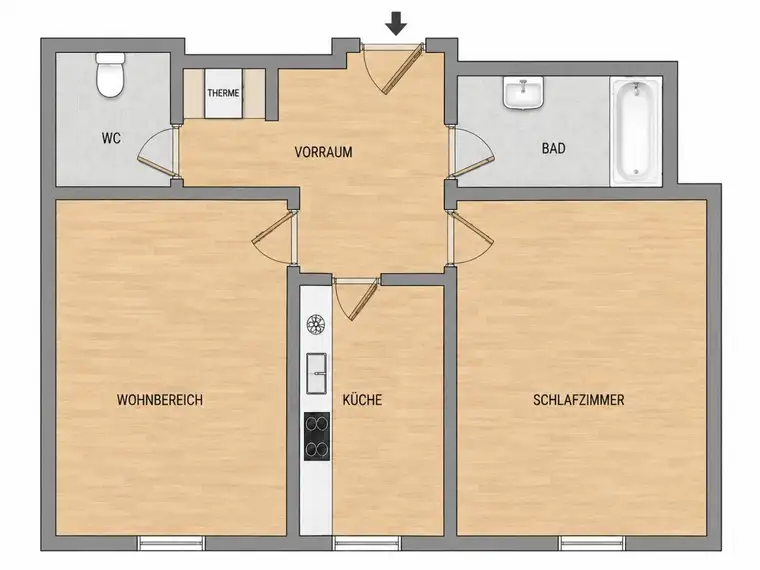 Kaufpreis € 3.548,-/m² inkl. Küche – durchdachter Grundriss &amp; zentrale Lage