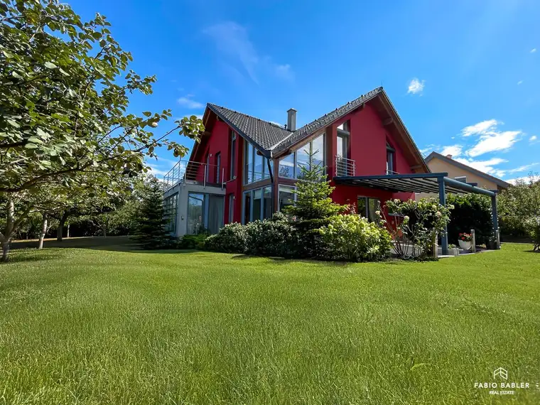 PROVISIONSFREI - MIETKAUF MÖGLICH | Einzigartiges Wohnen &amp; Arbeiten am Brunnerberg | Exklusiv ausgestattete 333 m² - Villa auf großem Grundstück und Fernblick nach Wien