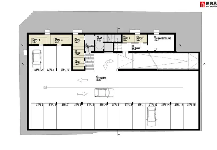 Neubau! Heller und moderner Tiefgaragenplatz im Zentrum von Wels zu verkaufen! Fußläufig erreichen Sie den Hauptbahnhof Wels, sowie das Klinikum Wels-Grieskirchen! Provisionsfrei direkt vom Bauträger!