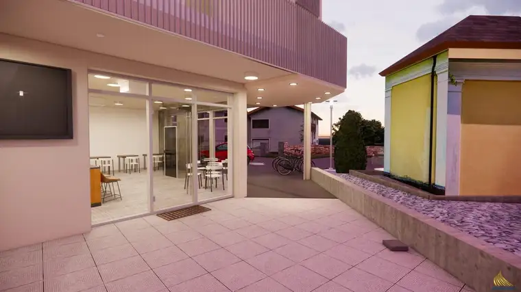 Neubau-Café im Zentrum von Hofkirchen im Traunkreis | Kauf oder Miete möglich