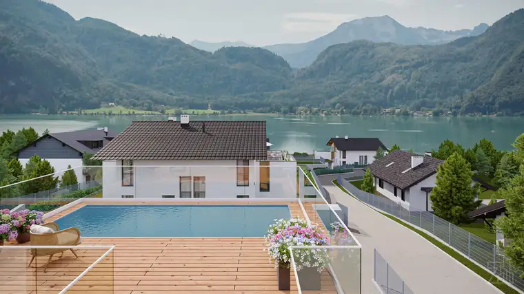 Luxus Pur am Mondsee | Einfamilienhaus mit Pool, Garten und Seezugang! Sommer 2024 bezugsfertig!