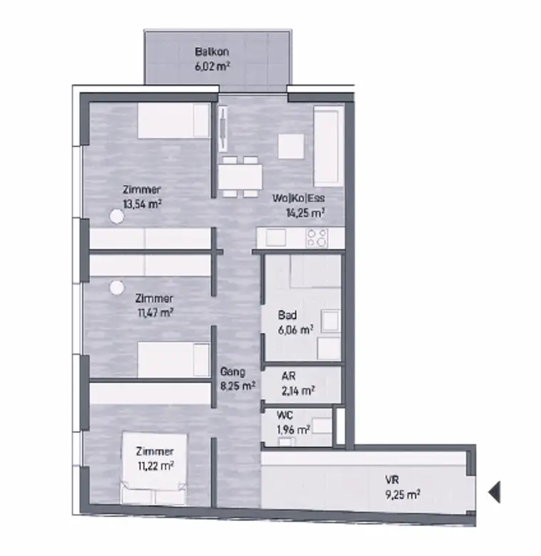 -8,5 % Baustartaktion! - 4 Zimmer Anlegerwohnung (78,14m²) mit Balkon - Grazer Stadtlage