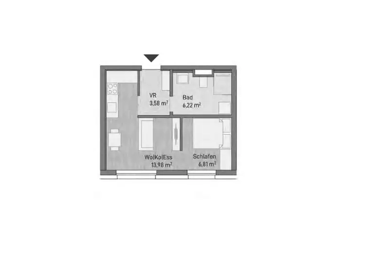 Großzügige 2- Zimmer Neubau - Anlegerwohnung (30,59m²) in Graz/Gries