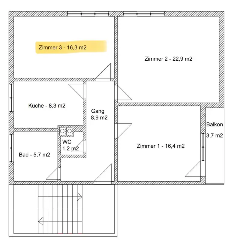 Helles Zimmer in netter 3er-Studentinnen-WG in Reichenau – ab 01.06.