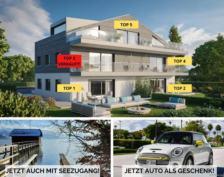 Bis 31.05.24 Grunderwerbssteuer sparen!!! Litzlberg Top 5 - 3 Zimmer | Penthouse mit Seeblick &amp; Seezugang