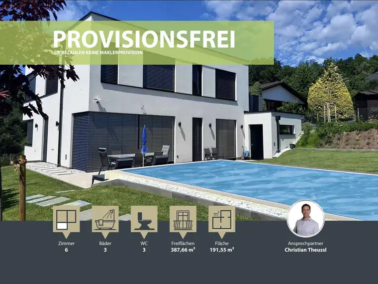 Neubau 2024 || traumhafte moderne Neubauvilla mit Ausblick über Gablitz || Pool