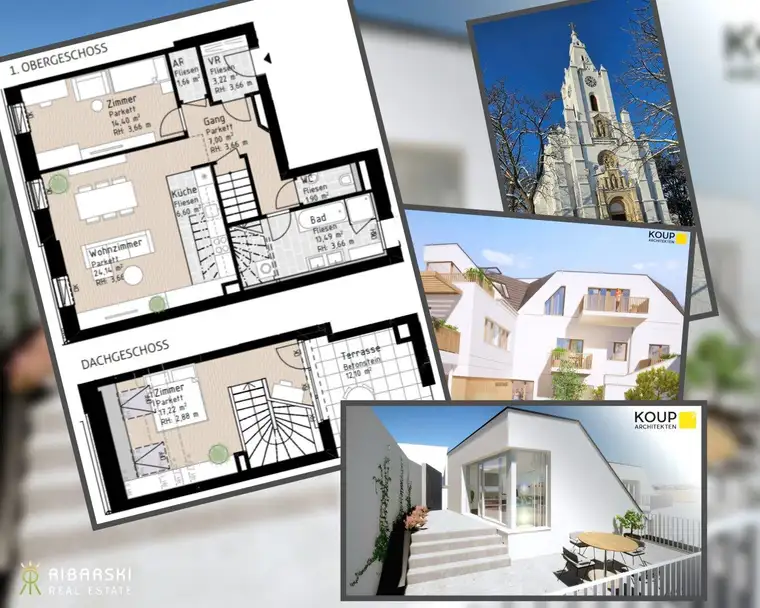 PROVISIONSFREI inkl. 2 TG Plätze - Wohnen in Verbundenheit - stylische Maisonette mit südseitiger Dachterrasse