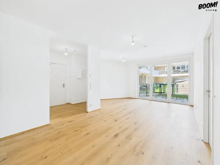 Erstbezug: Hochwertige 2-Zimmer-Mietwohnung mit Terrasse und Garten in Ruhelage inkl. Garage