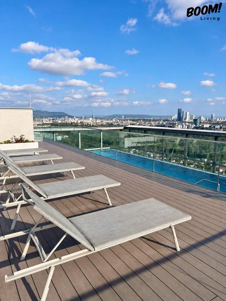 Modernes Wohnen im Triiiple Tower – Exklusive 2-Zimmer-Wohnung mit Balkon &amp; Rooftop-Pool