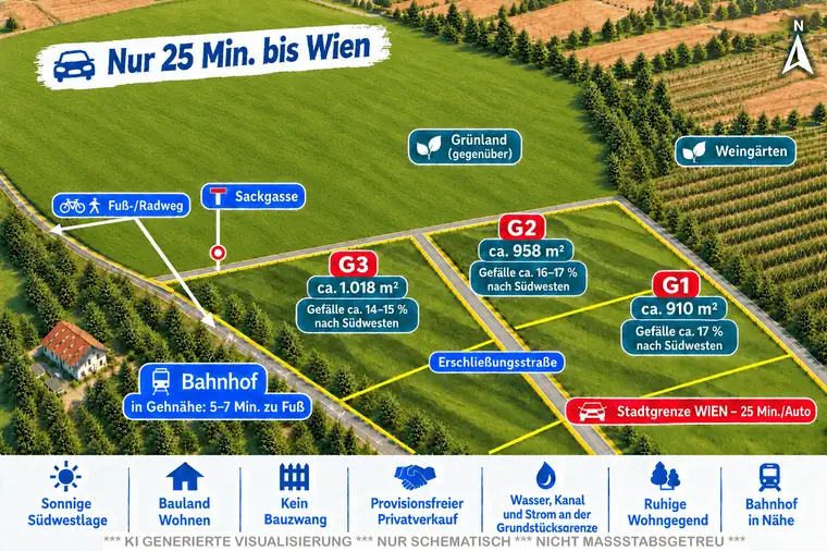 WIEN - 25 Min. | Sonnige Baugrundstücke am Hausrucken - Provisionsfrei &amp; Kein Bauzwang