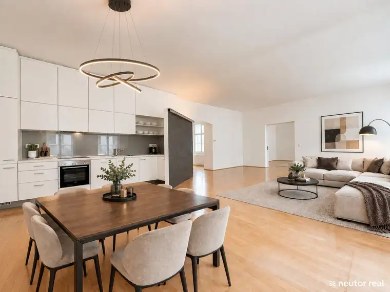 Exklusives Altbaujuwel Nähe Karlsplatz &amp; Naschmarkt - Stilvolle 3-Zimmer-Wohnung mit Loftcharakter in Bestlage des 4. Bezirks - 4. Liftstock