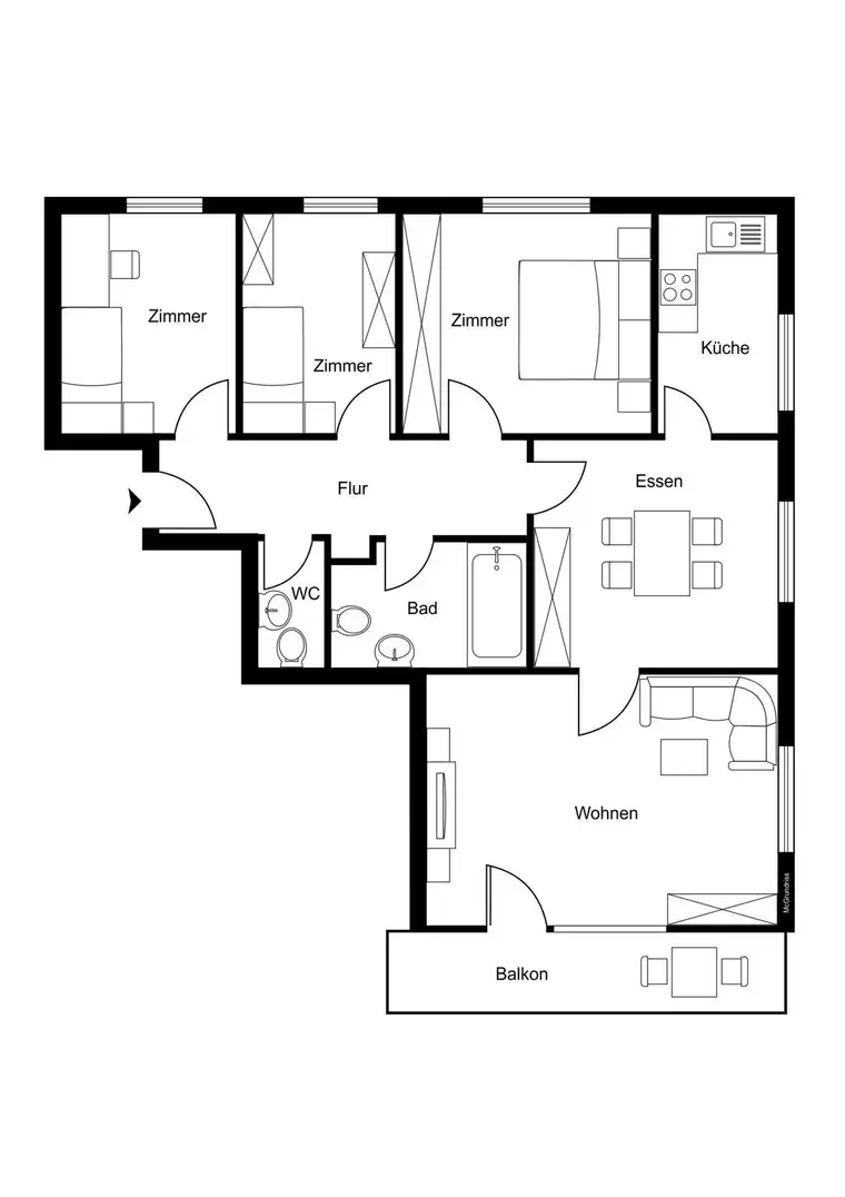 Tolle 5-Zimmer Wohnung in sonniger Lage zu verkaufen