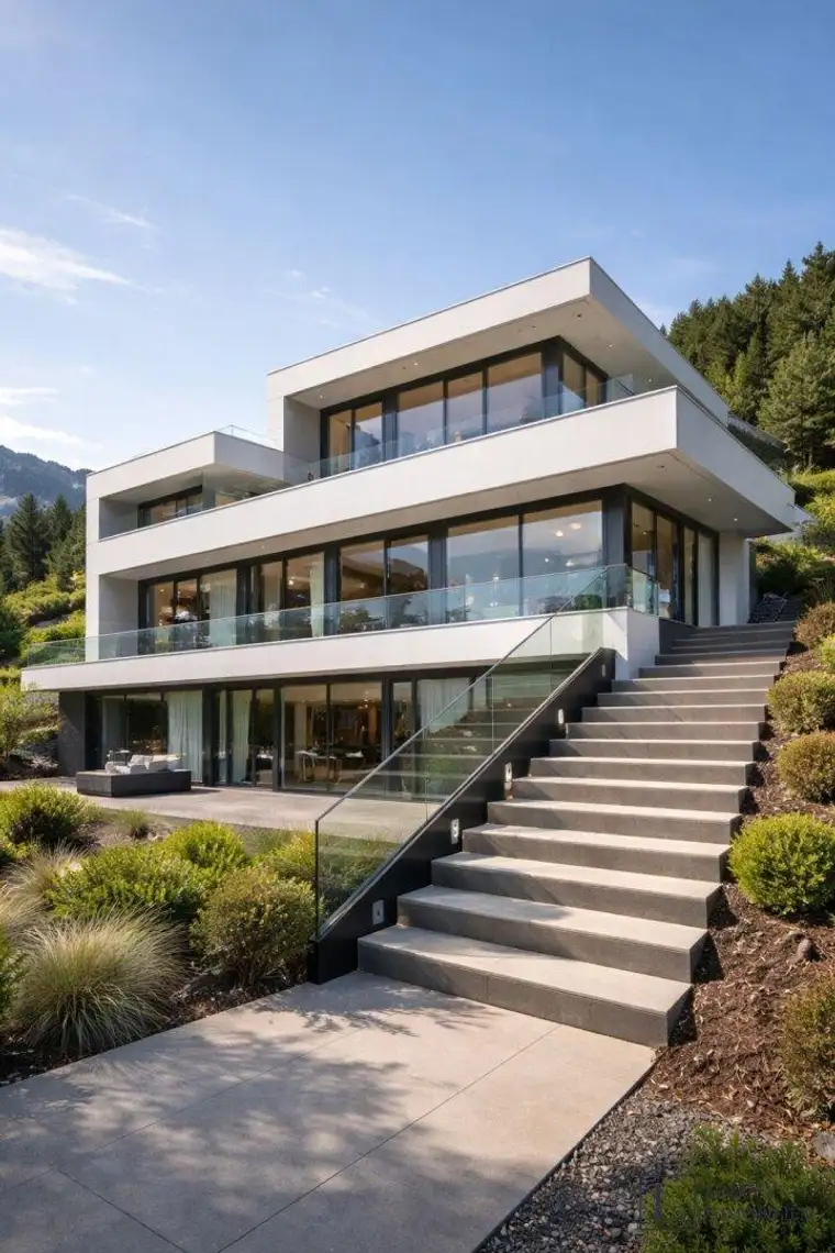 Luxuriöse Villa mit Panoramablick auf die Alpen