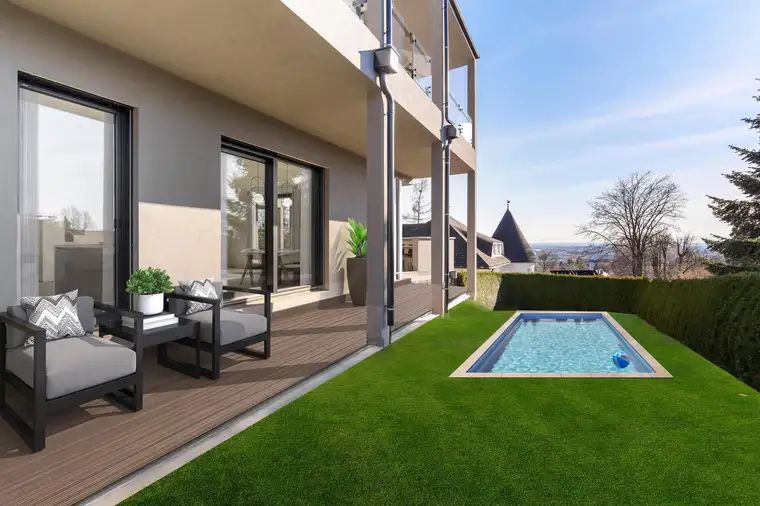 Exklusive Gartenwohnung am Ruckerlberg mit Panoramablick in ruhiger Lage