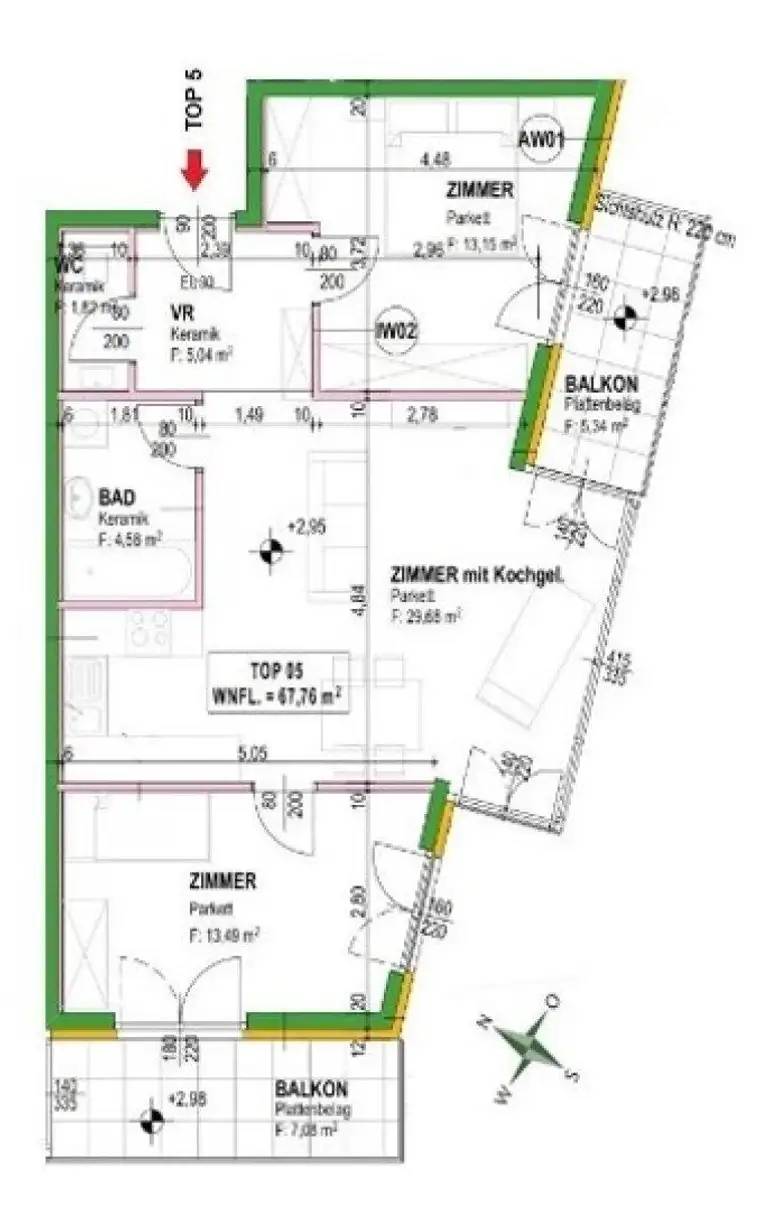 3 Zimmer Wohnung mit 2 Balkonen und Garagenplatz nähe Alte Donau