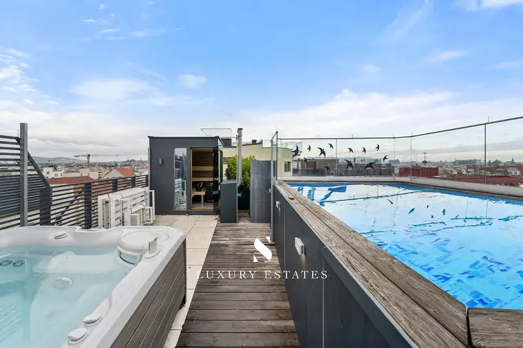 “The Vienna Sky Dive” Luxury Penthouse with infinity panoramic rooftop - view in Vienna I Exclusive Area of the fourth district I 2 Garages included I 3 Terraces 