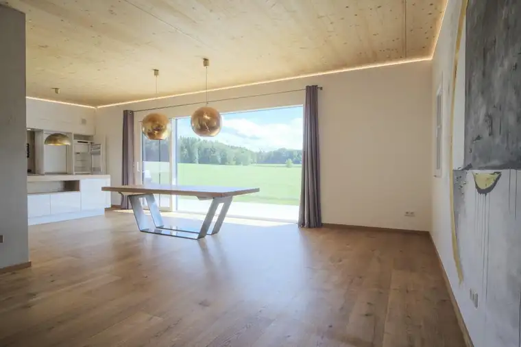 Modernes Einfamilienhaus mit Blick ins Grünland