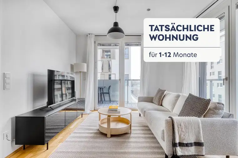 Marinatower: U2 Donaumarina, 3 Zi mit Balkon und Ausblick auf die Donau, Gym, Sauna, Shops im Tower (VIE245)