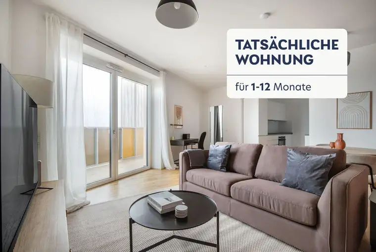 Traumblick über Wien, 28. Stock HelioTower mit Gym, Interspar &amp; Lounges, 2 Zimmer + Balkon, U-Bahn (VIE282)