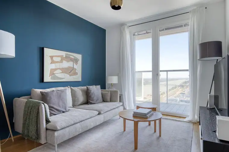 2 Zi Wohnung mit tollem Ausblick auf Prater/Donauinsel im 20. Stock mit Balkon mitten im grünen (VIE314)