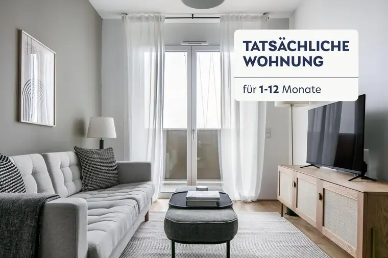 Traumblick über Wien, 27. Stock Q-Tower mit Gym, Interspar &amp; Lounges, 2 Zimmer + Balkon, U-Bahn (VIE280)